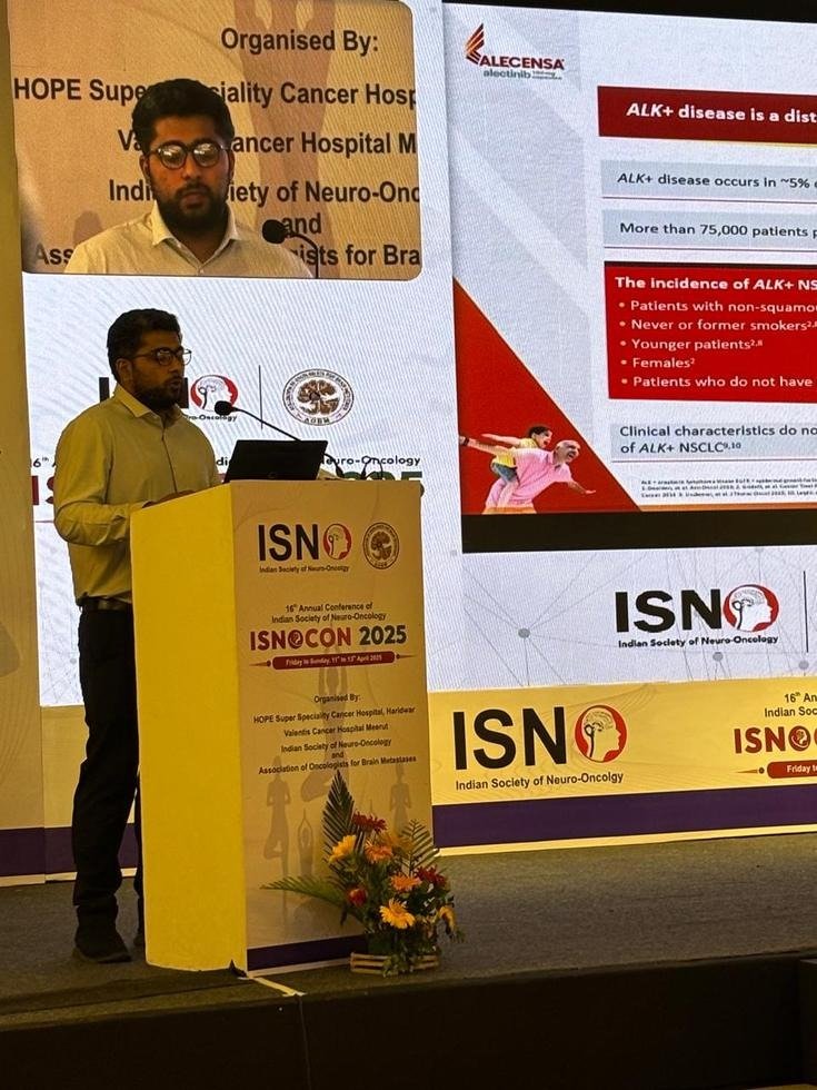 Dr. Sandeep Ramawat speaking at ISNOCON 2025, Indian Society of Neuro-Oncology